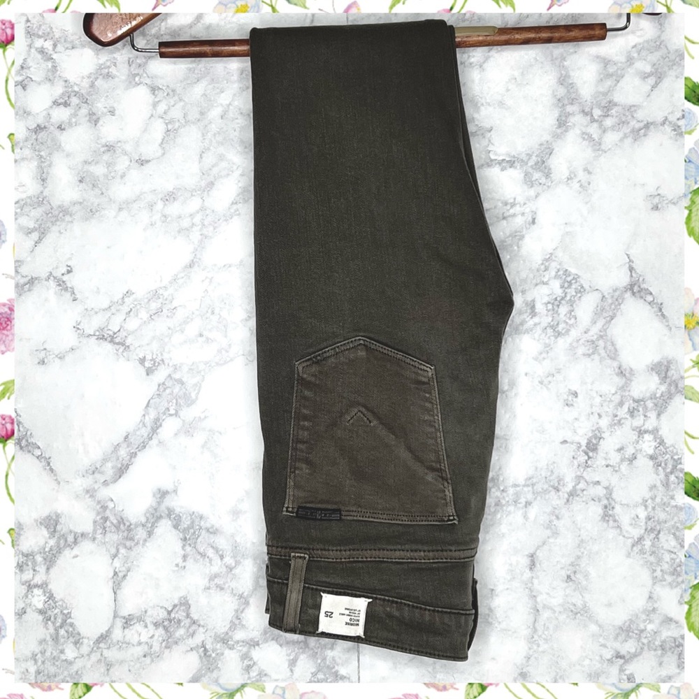 Hudson Olive Green Nico Mid Rise Super Skinny Ankle Jeans Women’s 0/1 Waist 25